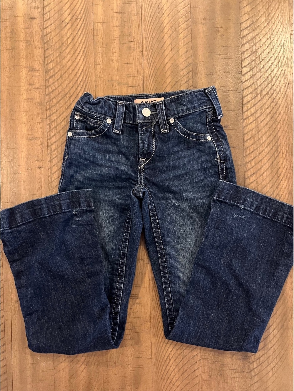Ariat Kids Girls Bootcut Flare Denim Jeans - Size 7 Dark Wash